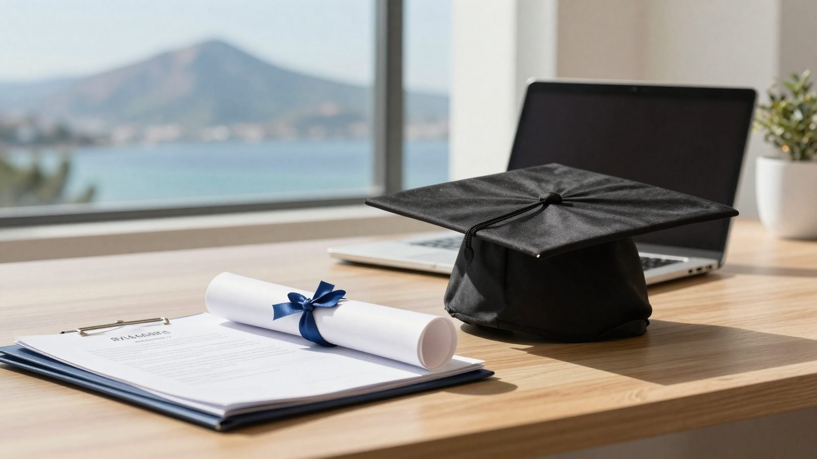 Mezuniyet kepi, diploma ve YÖK denklik evrakları